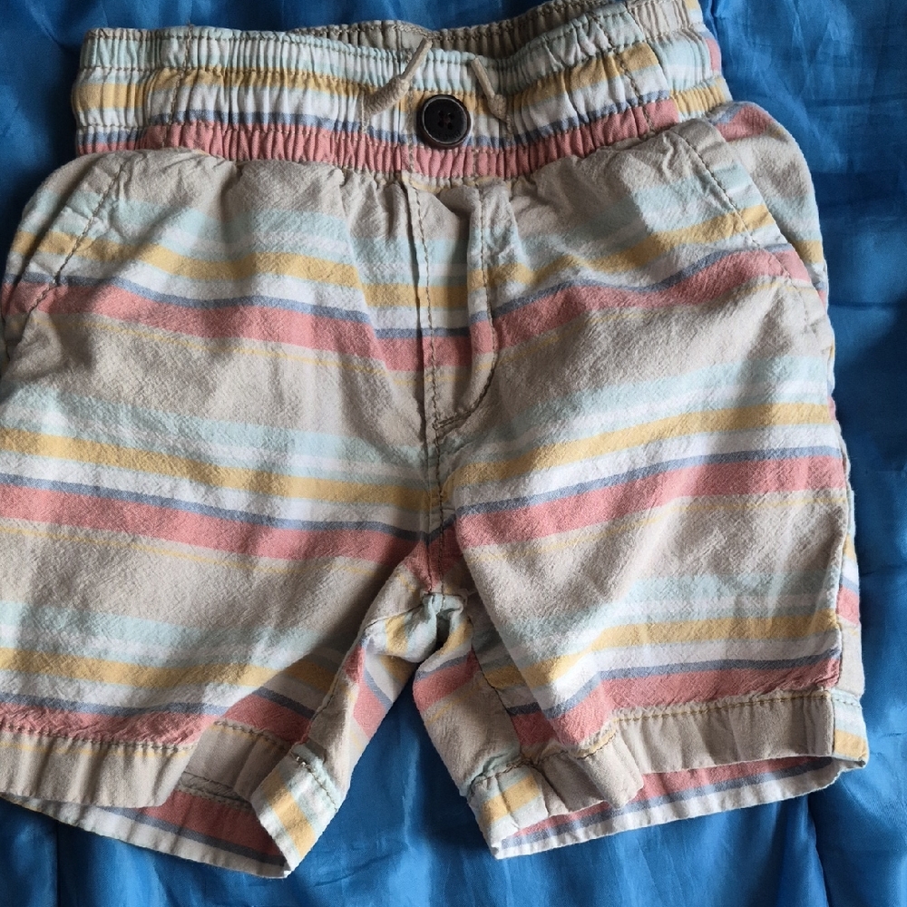 Striped Pastel Elastic/ drawstring Waist Kids Shorts. Summer Is Here!